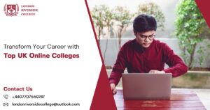 A professional on a laptop, confidently advancing their career with an online degree from a UK college London Riverside college Top UK Online Colleges Top UK Online Colleges Top UK Online Colleges