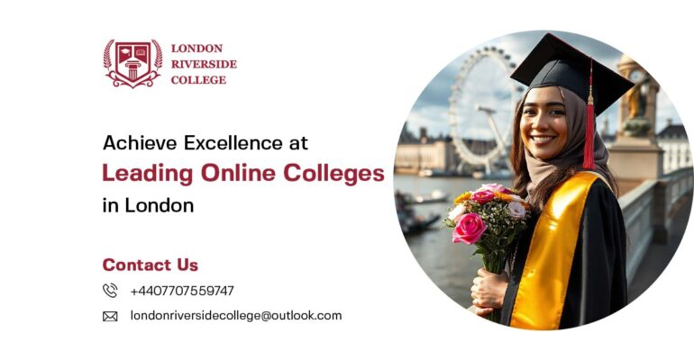 Online Colleges in London A smiling graduate celebrating excellence achieved through leading online colleges in London. London Riverside College